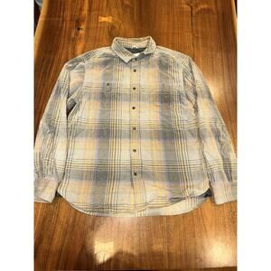 Men’s Prana Cordoroy Vintage Flannel Button Up Shirt Long Sleeve Large